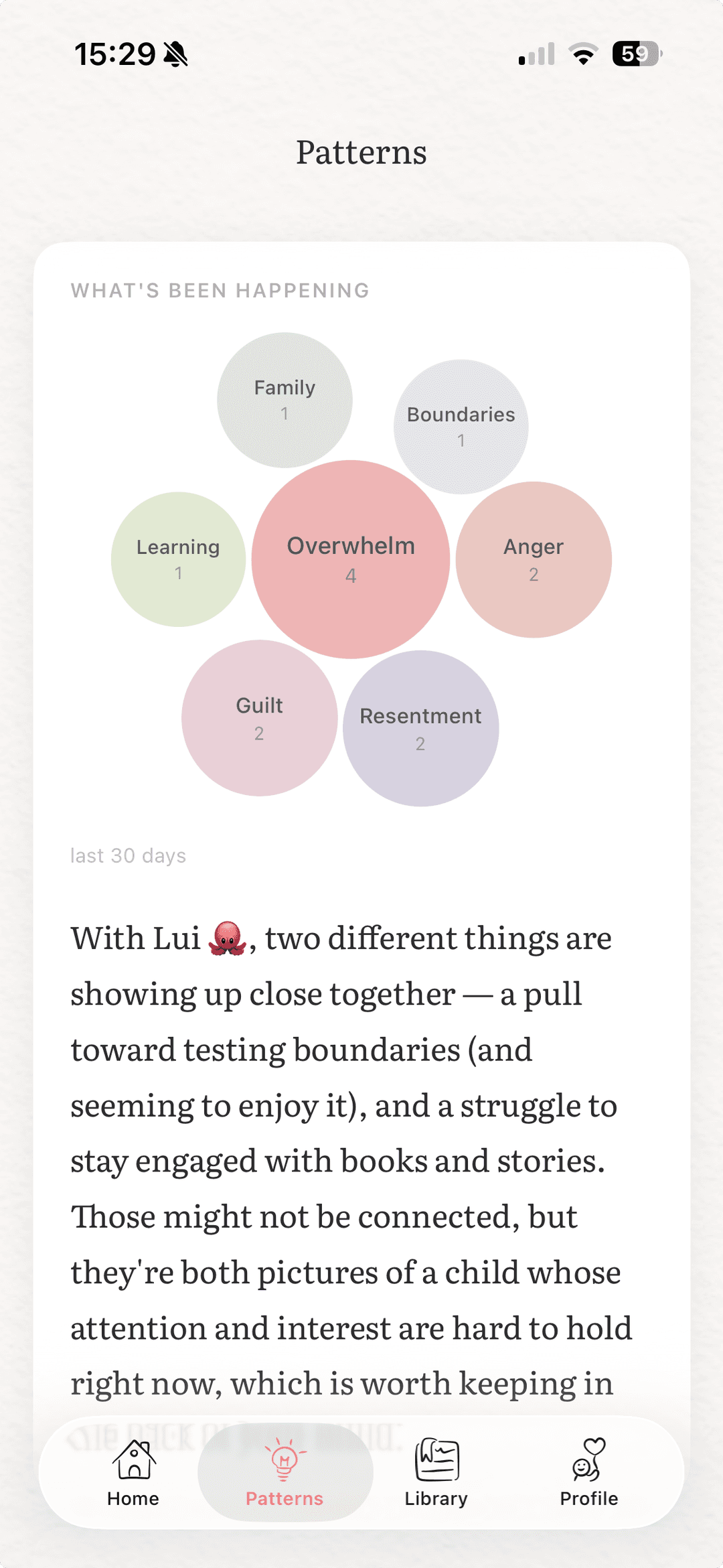Patterns tab